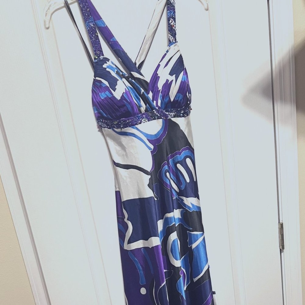 Xscape By Joanna Chen-Long Sequined Dress-Prom-Wedding-Cruise-Party-Size 8-Beads